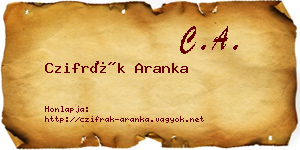 Czifrák Aranka névjegykártya